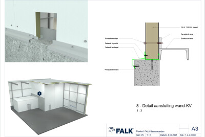 Aansluiting betonwand