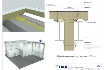 Bovenaansluiting brandwand 60 min