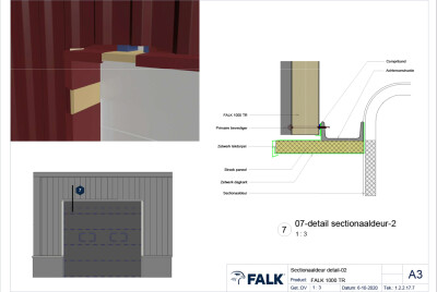 Bovenaansluiting sectionaaldeur