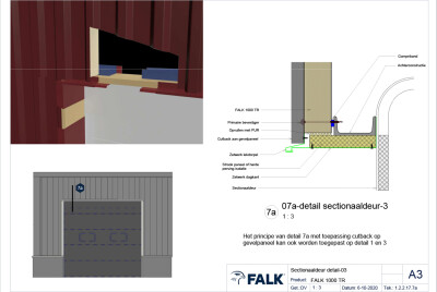 Bovenaansluiting sectionaaldeur