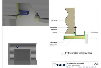 Bovenaansluiting sectionaaldeur