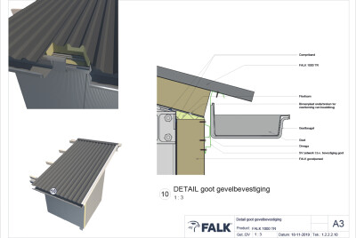 FALK 1000 TR - Detail fixation de gouttière