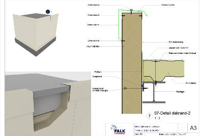 Afwerking dakrand verticale montage FALK 1000 WB+
