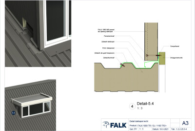 Rechte dakkapel zijaansluiting onder