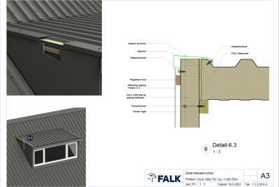 Schuine dakkapel zijaansluiting boeideel