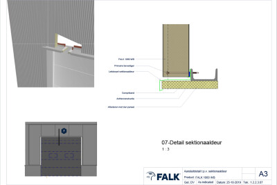 Sectional door head detail