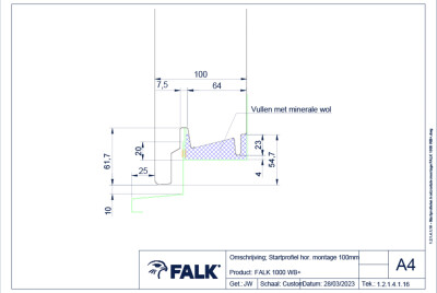 Startprofielen horizontale montage FALK 1000 WB+