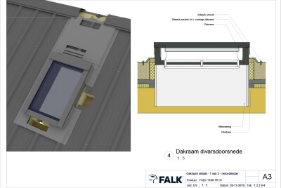 Woondak renovatie dakraam dwarsdoorsnede