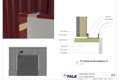 Sektionaaldeur aansluiting boven