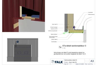 Sektionaaldeur aansluiting boven (met cutback)