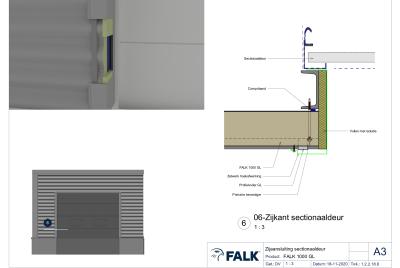 Sektionaaldeur aansluiting zijkant