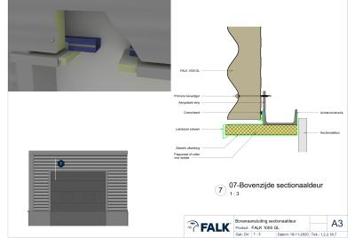 Sektionaaldeur aansluiting boven