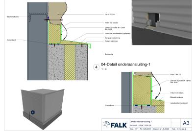 Aansluiting onder met overlap (horizontale montage)