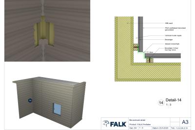HSB wand binnenhoek (horizontale montage)