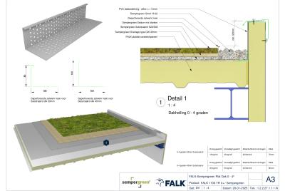 Sedumdak 0-4 graden - Opbouw en dakrand