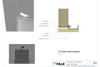 Sektionaaldeur aansluiting boven