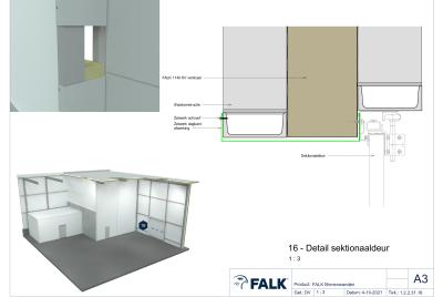 Aansluiting sektionaaldeur zijkant