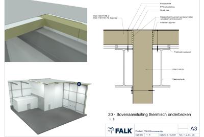 Aansluiting boven (thermisch onderbroken)