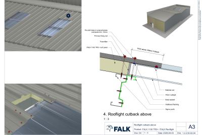 Rooflight cutback above