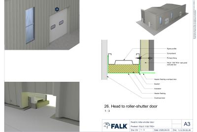 Head to roller-shutter door