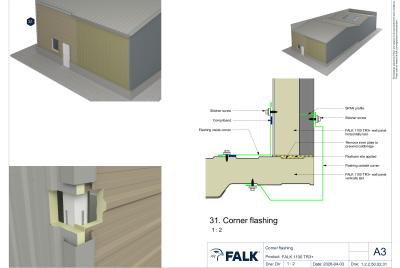 Corner flashing (FALK 1100 TR3+)