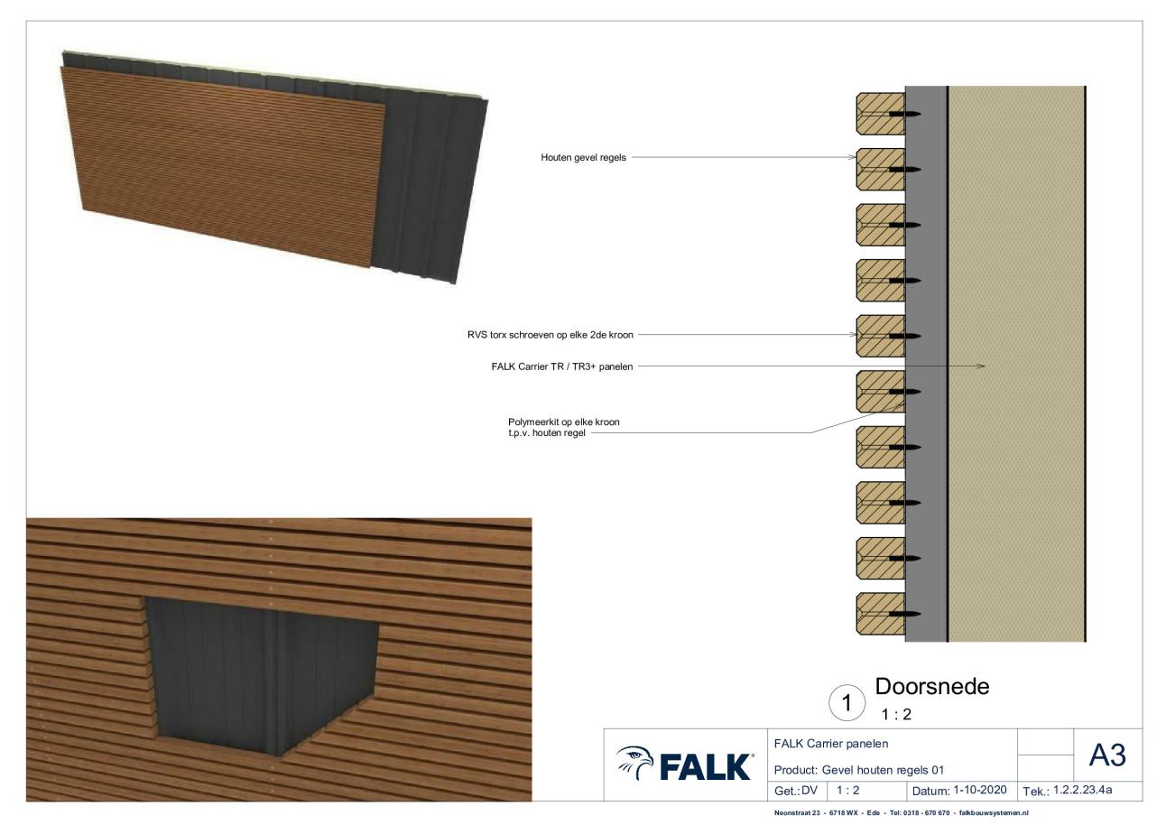 8. Houten regels (o.b.v. FALK 1100 TR3+ Carrier Gevel)