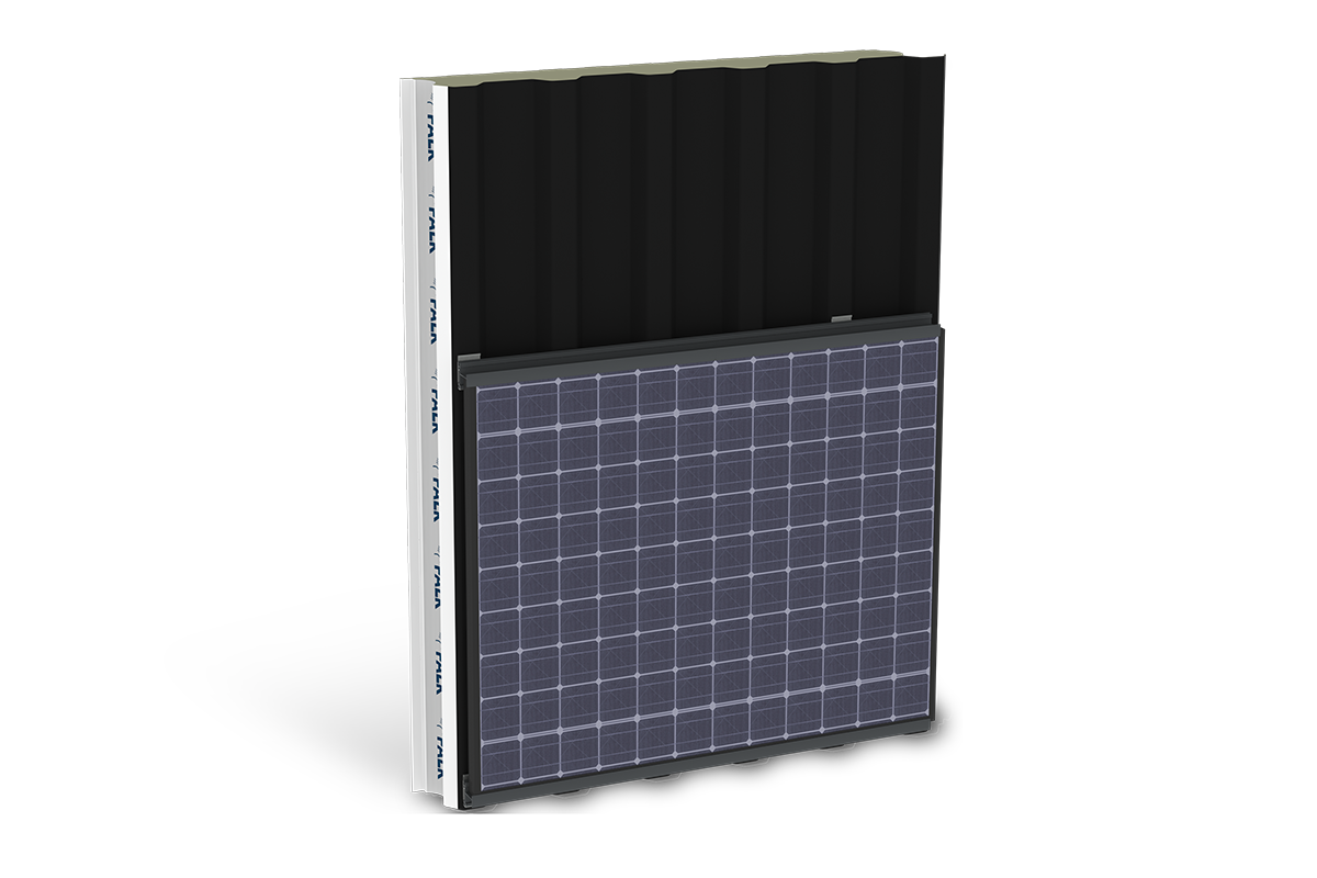 Zonnepanelen op FALK gevelpanelen